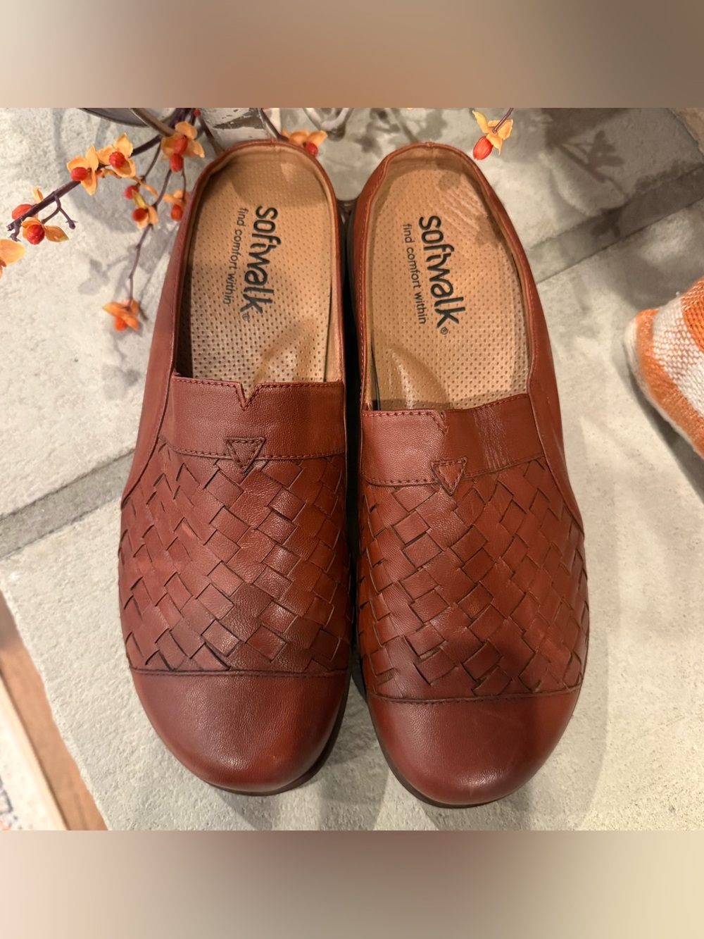 Softwalk San Marcos Clogs Size 10 M Women’s Brown Leather Mule Comfort Shoes